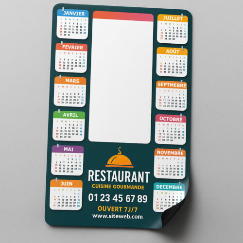 Calendrier publicitaire magnet effaçable