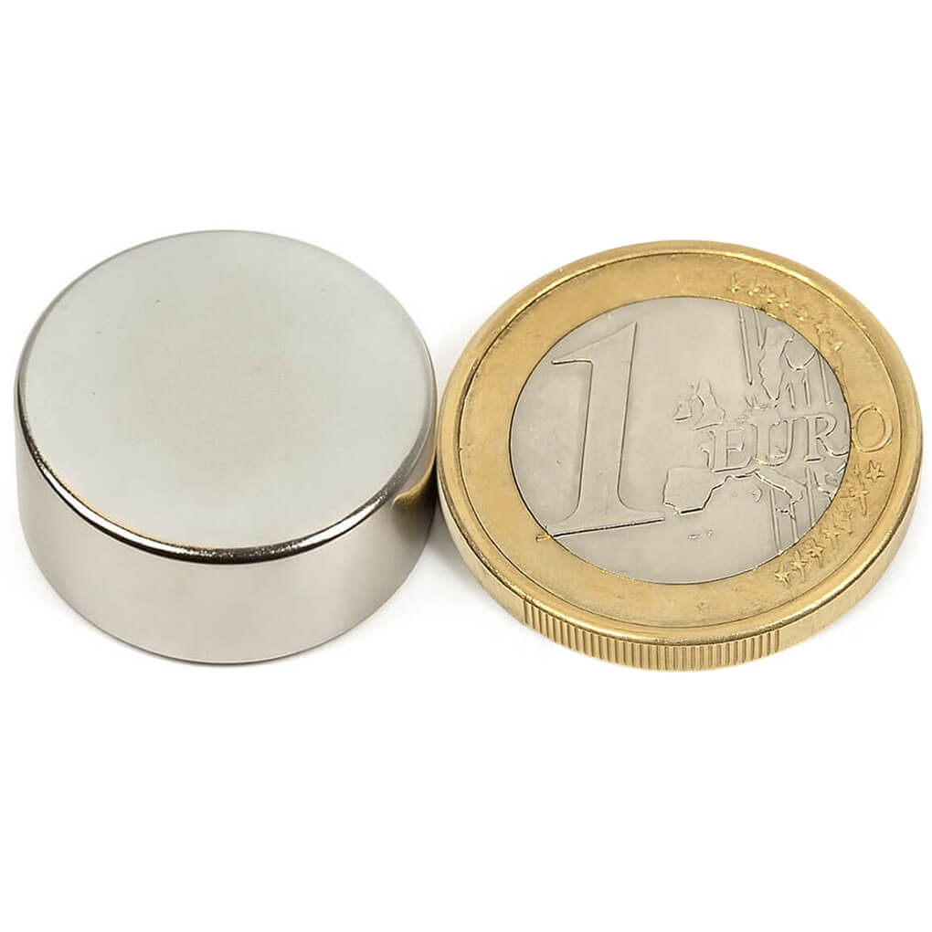 Aimant néodyme disque Ø20 x 10mm, puissance 11kg 96 Aimant néodyme disque Ø20 x 10mm, puissance 11kg