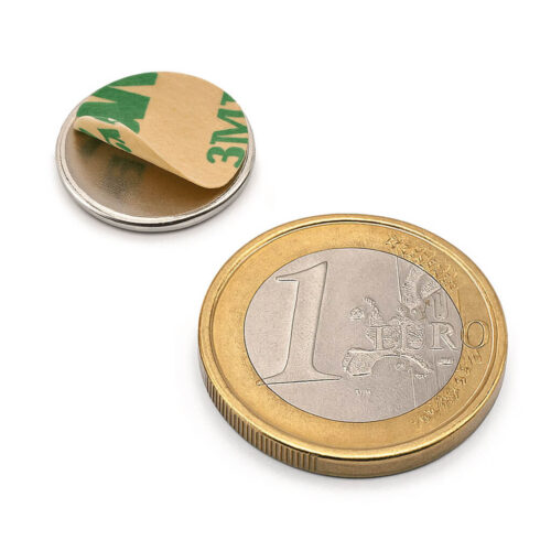Aimant autocollant ⌀15x1mm, puissance 0.65kg