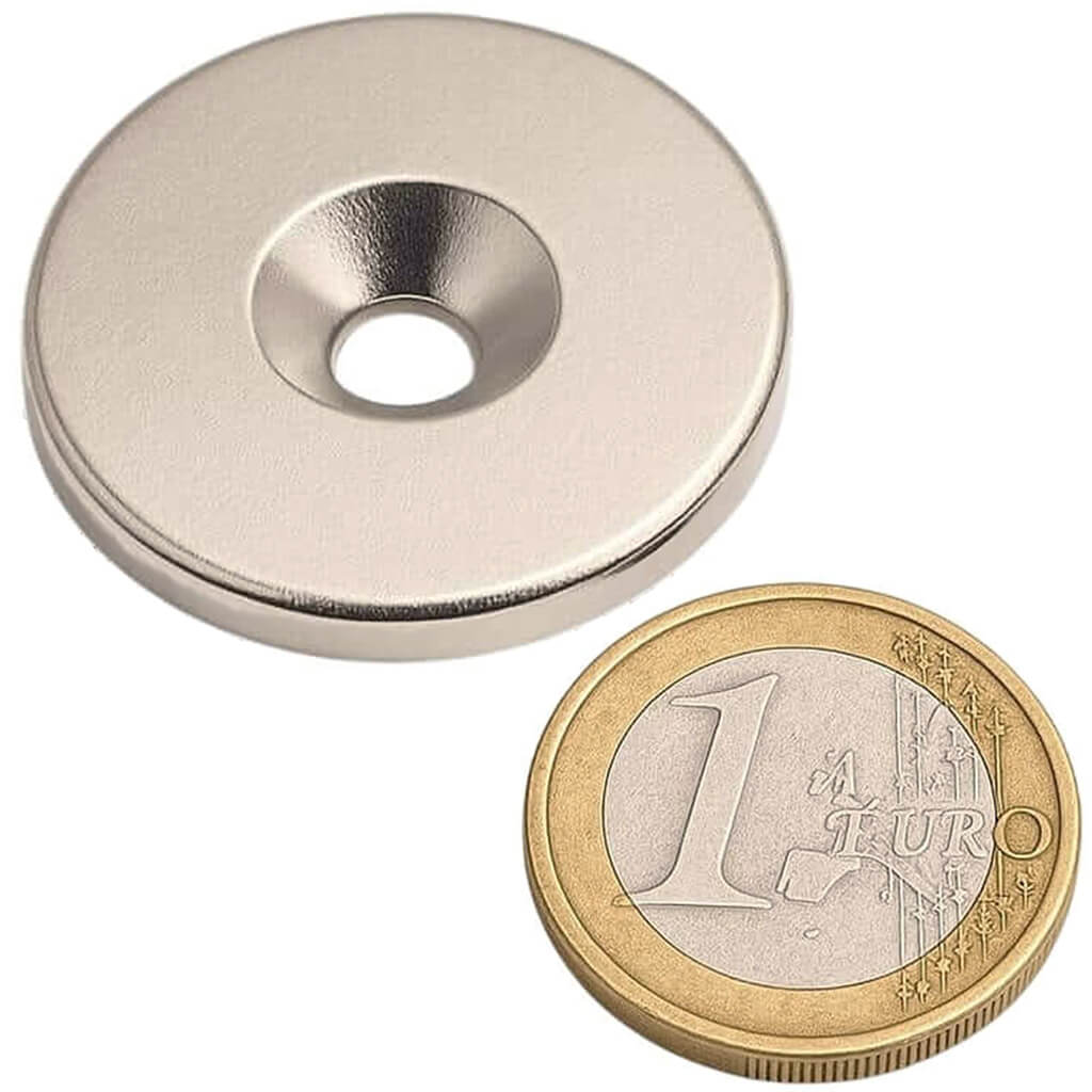 Aimant néodyme à visser ⌀34x4, puissance 10Kg 52 Aimant néodyme à visser ⌀34x4, puissance 10Kg