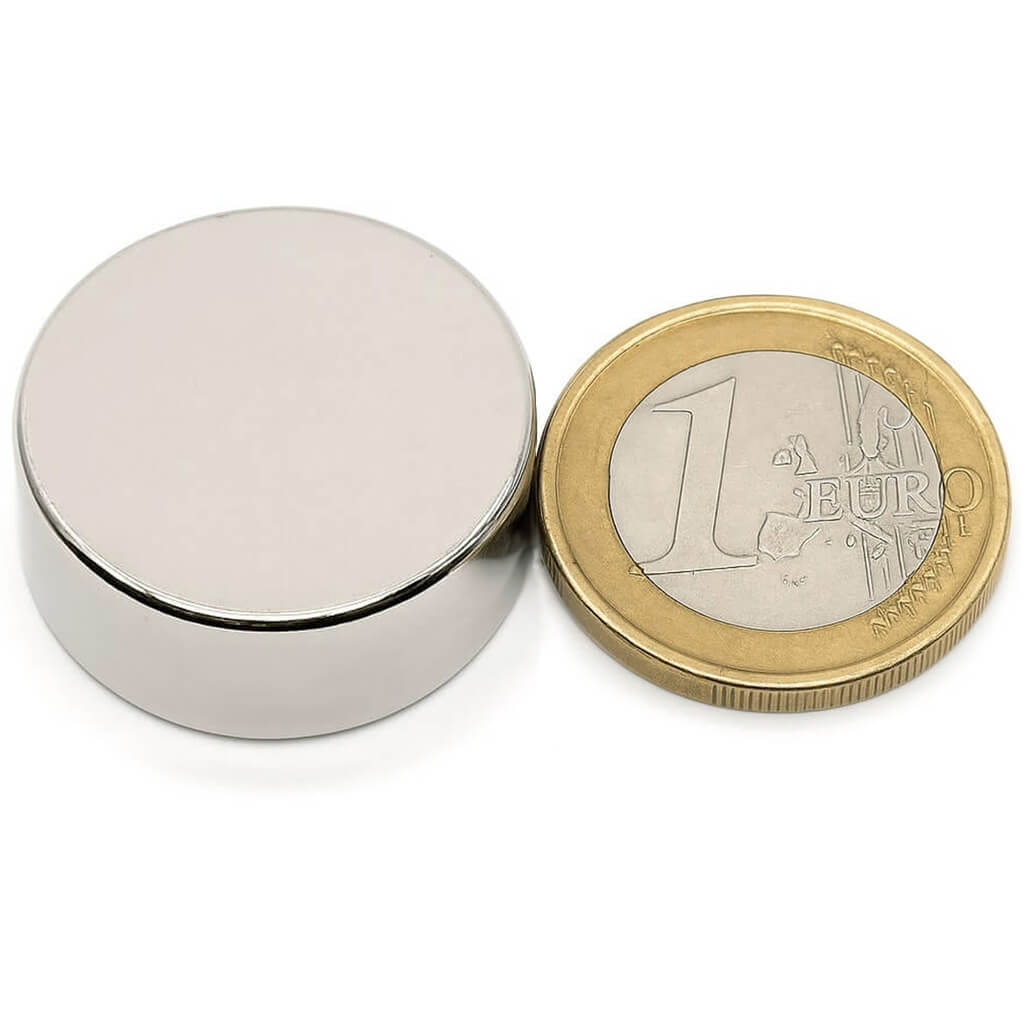 Aimant néodyme disque Ø25 x 10mm, puissance 14kg 99 Aimant néodyme disque Ø25 x 10mm, puissance 14kg
