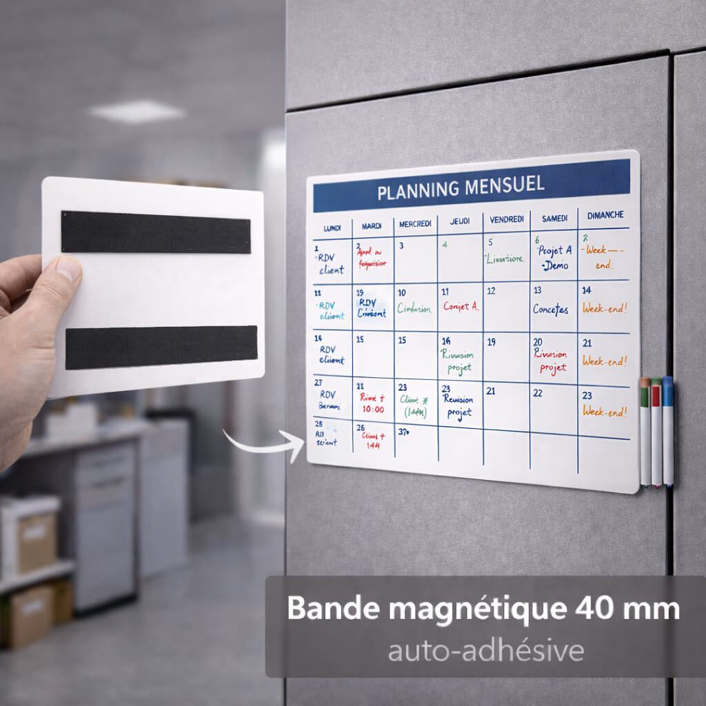 Bande magnétique autocollante 40mm x 2mm x 10mètres adhésif 3M 50 Bande magnétique autocollante 40mm x 2mm x 10mètres adhésif 3M – Image 5